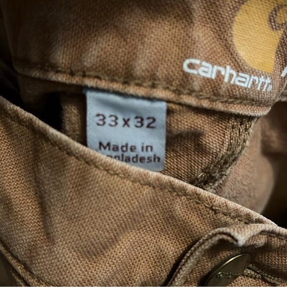 Carhartt Brown Relaxed Fit Double Knees Work Distressed Pants - Picture 12 of 13